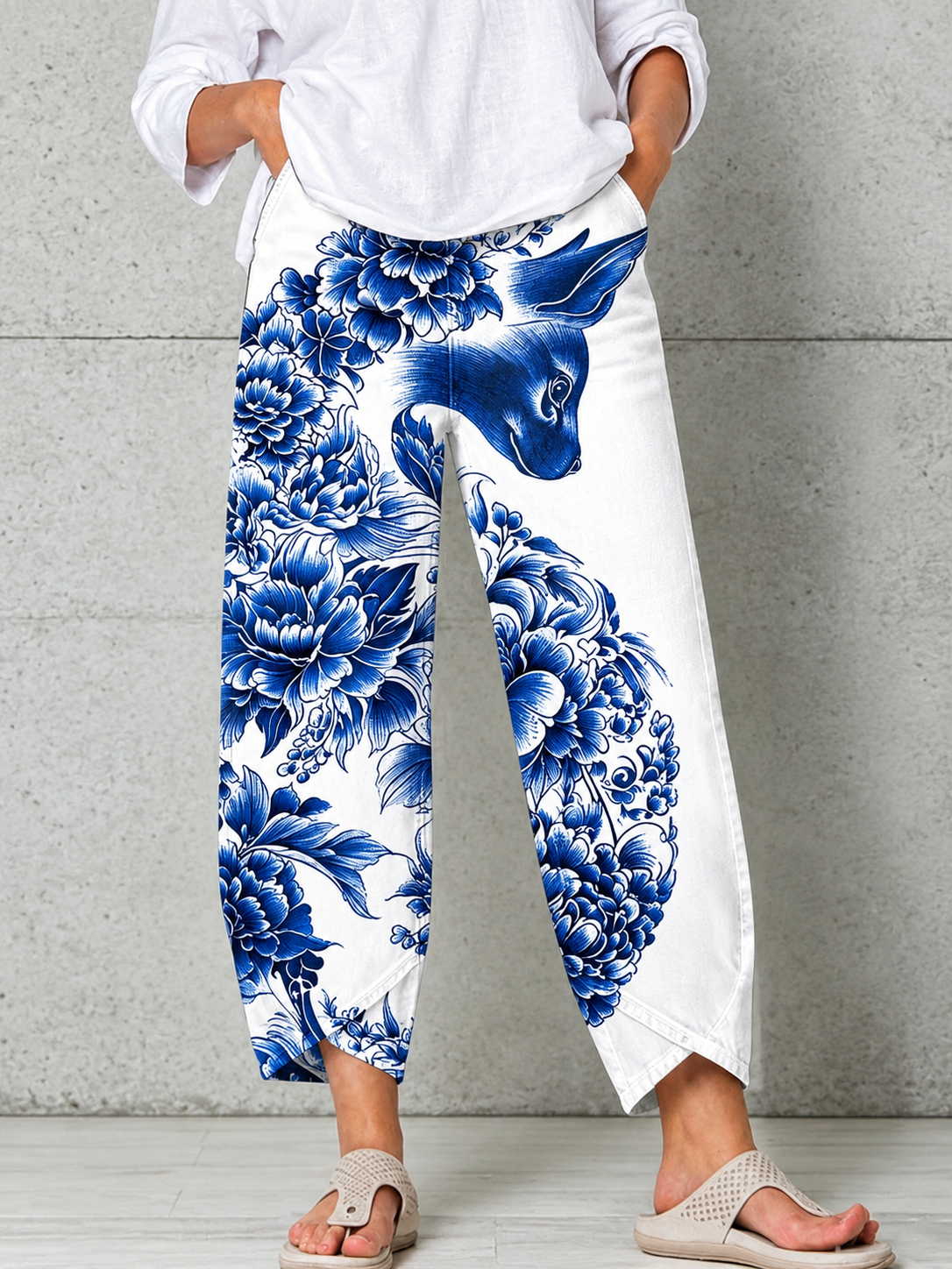 Women's Animal Art Print Trousers