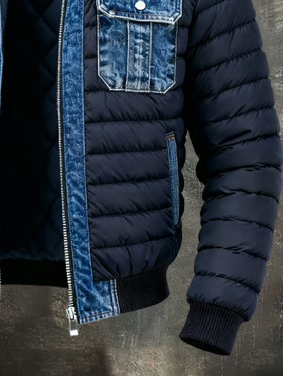 Hybrid jacket in quilted denim