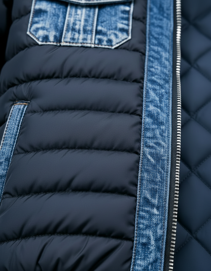 Hybrid jacket in quilted denim