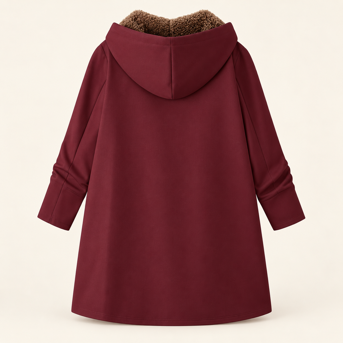 Warm hooded coat with soft sherpa lining