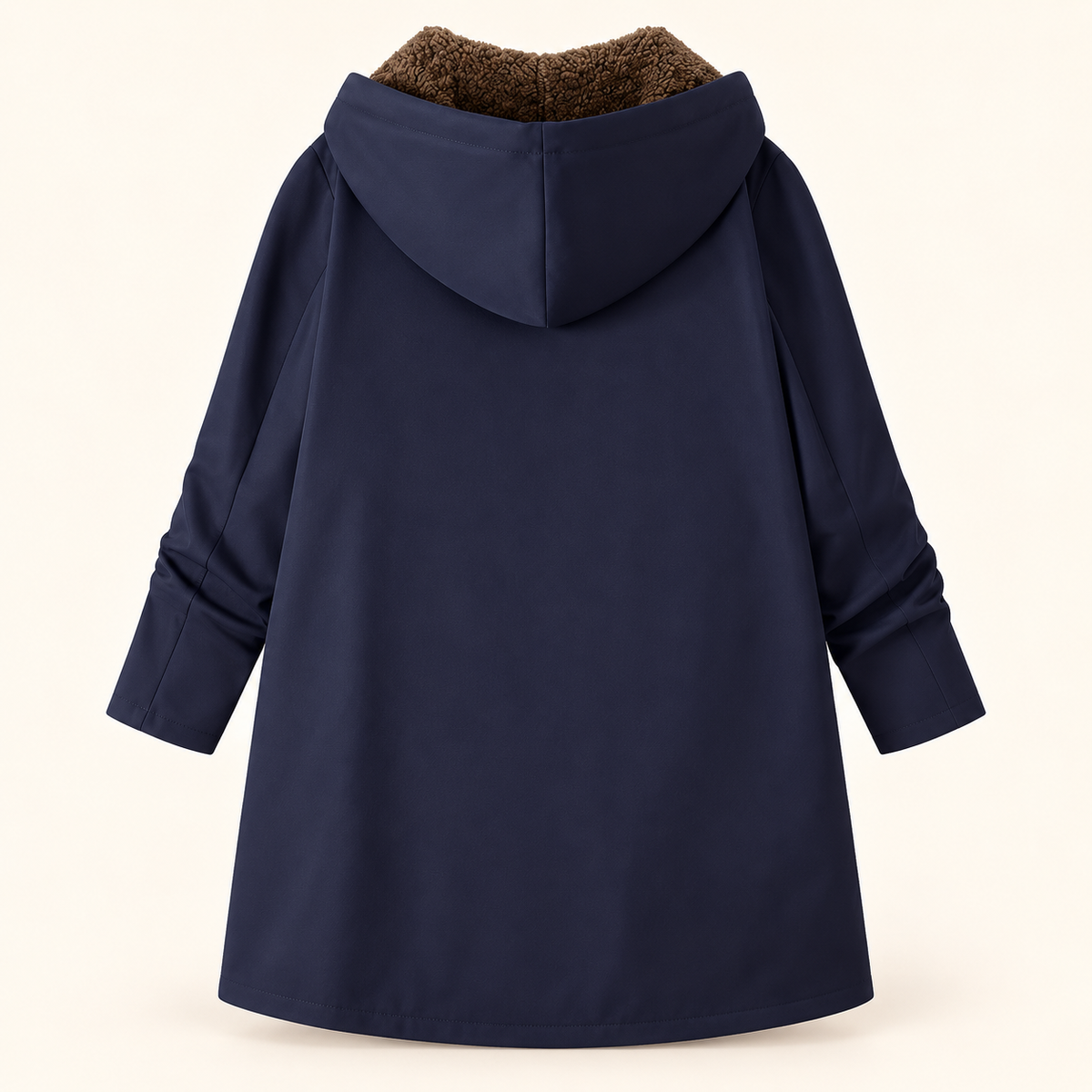 Warm hooded coat with soft sherpa lining