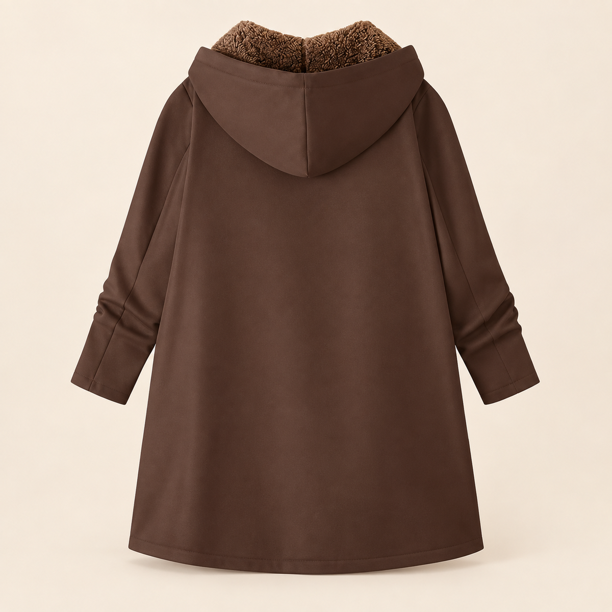 Warm hooded coat with soft sherpa lining
