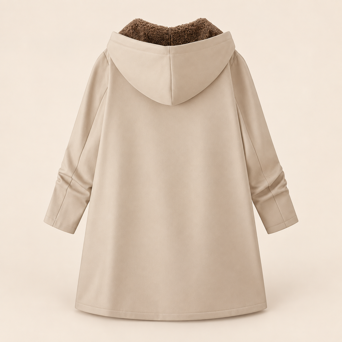 Warm hooded coat with soft sherpa lining