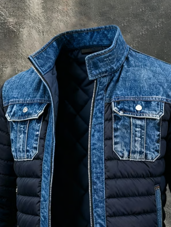 Hybrid jacket in quilted denim