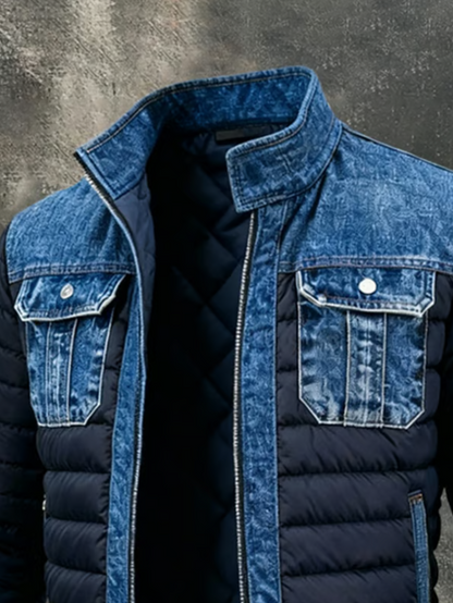 Hybrid jacket in quilted denim