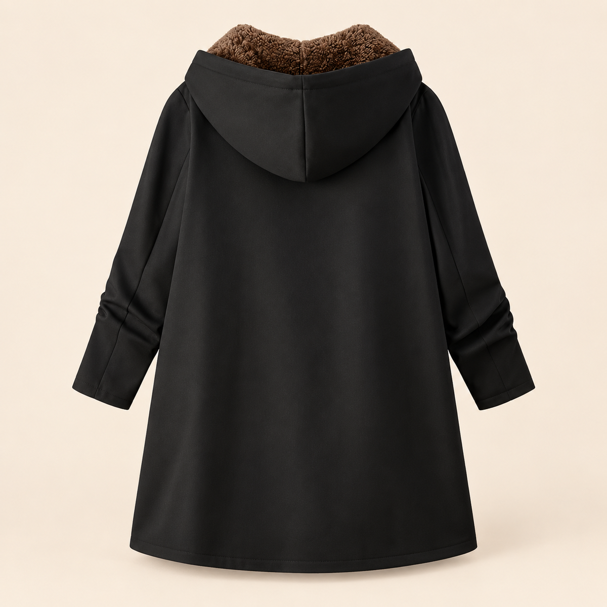 Warm hooded coat with soft sherpa lining