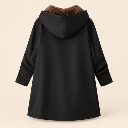 Warm hooded coat with soft sherpa lining