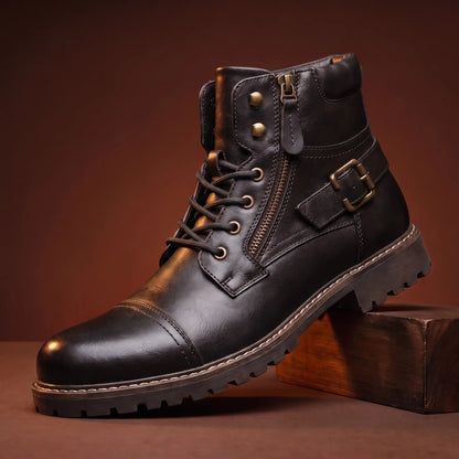 STRAPPED BIKER BOOTS