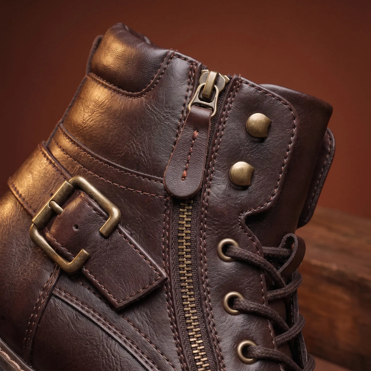 STRAPPED BIKER BOOTS